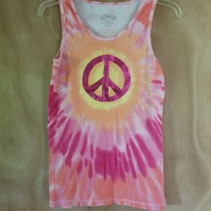 Justice Tank Top - Tie Dye & Peace Sign